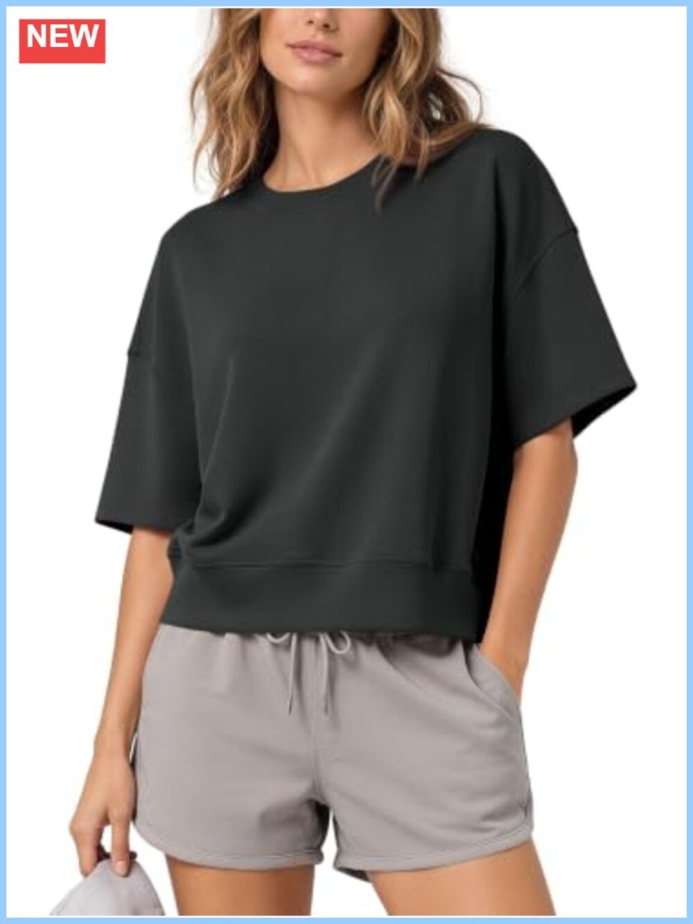 Women's Oversized Crew Neck T-Shirt Soft Relaxed Fit Short Sleeve Pullover Top